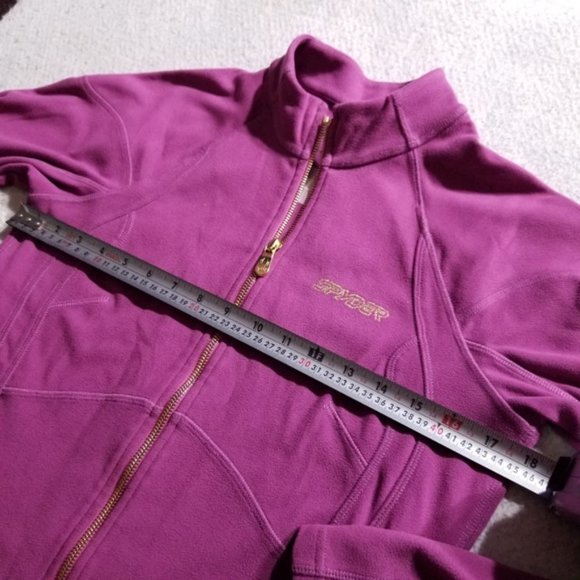 Spyder Pink Soft Fleece Full Zip Up Sweatshirt - Picture 4 of 8